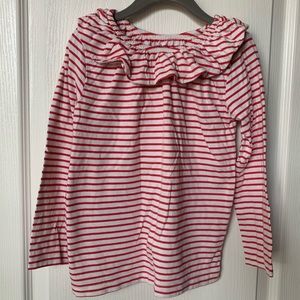 Mini Boden girls ruffled collar knit top